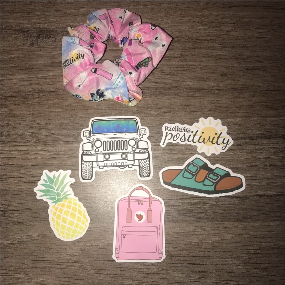 VSCO Girl Scrunchie & Vinyl Stickers - Accessories